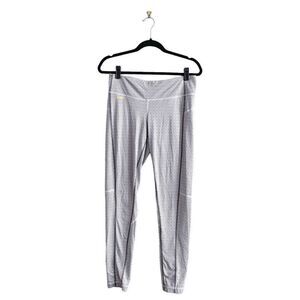 Lole Women's Pull On Geometric Stretch Ankle Leggings Gray White Medium